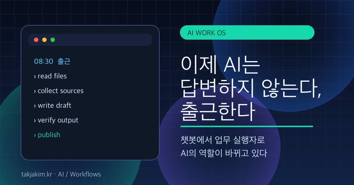 이제 AI는 답변하지 않는다, 출근한다 SEO 이미지