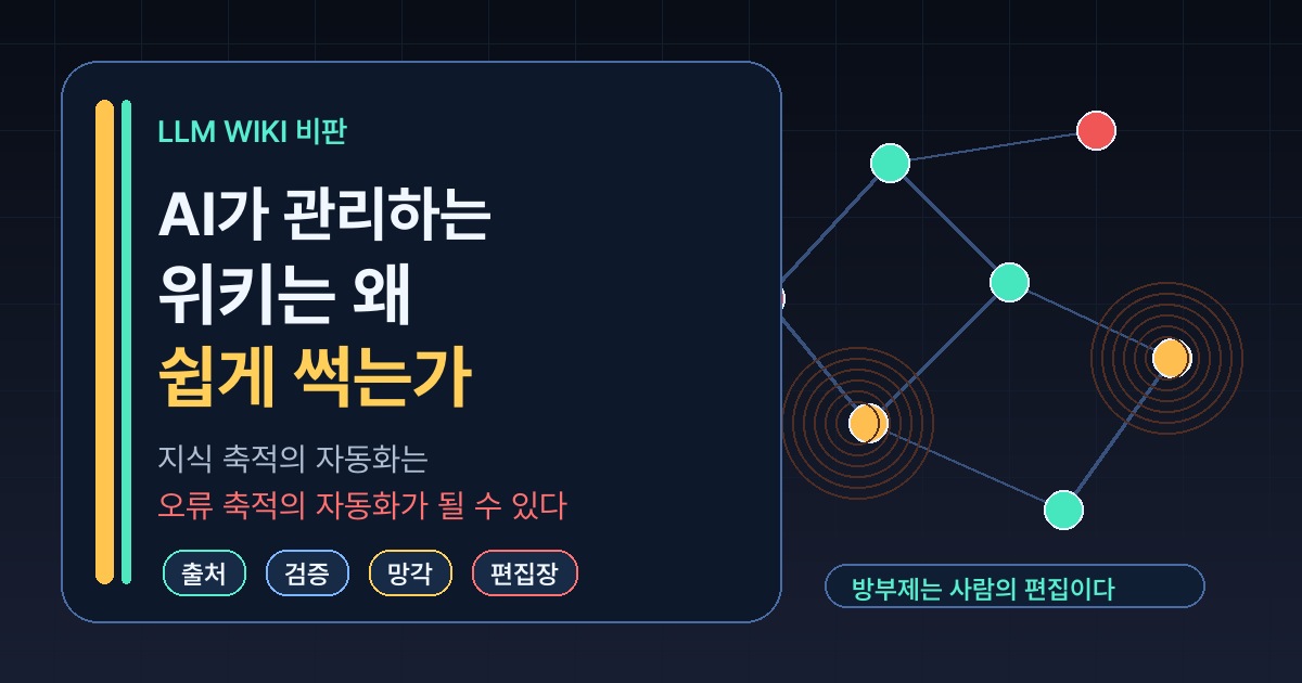 AI가 관리하는 위키는 왜 쉽게 썩는가 SEO 이미지