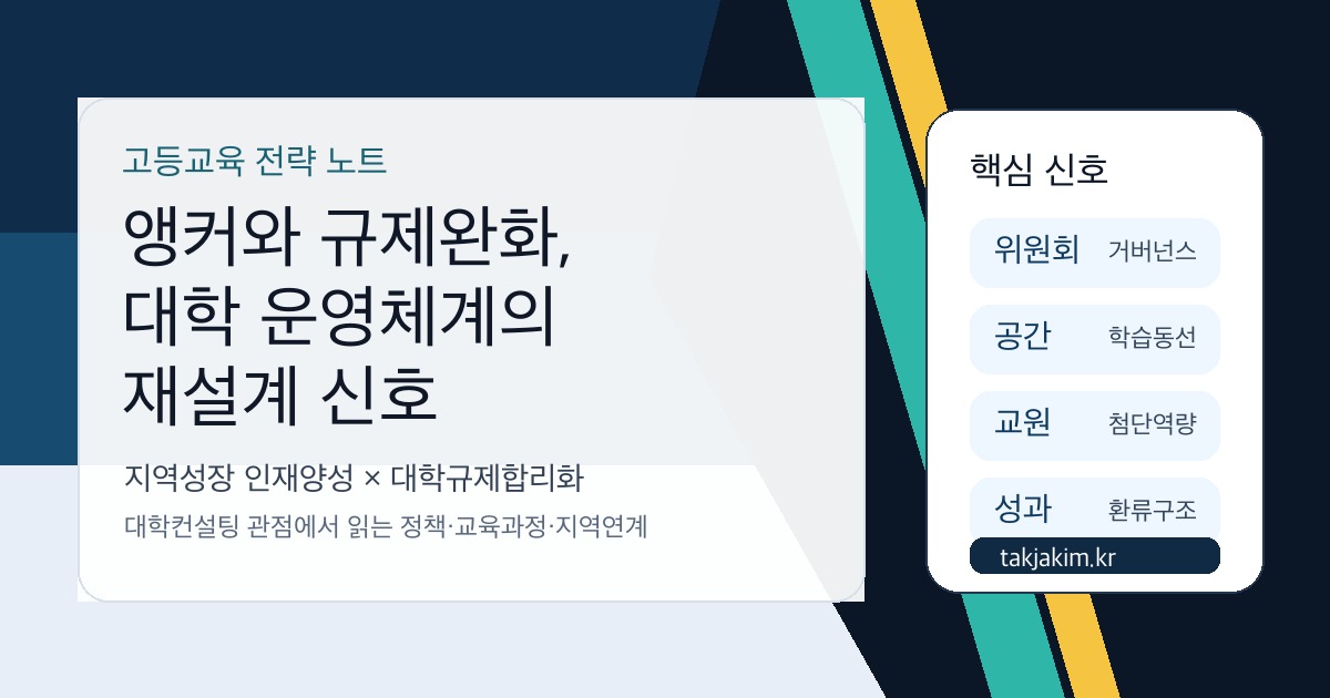 앵커와 대학 규제완화 운영체계 SEO 이미지