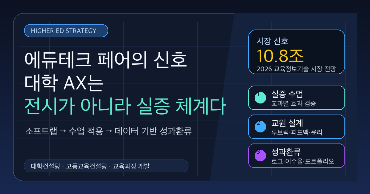에듀테크 소프트랩과 대학 AX 운영모델을 설명하는 SEO 커버 이미지
