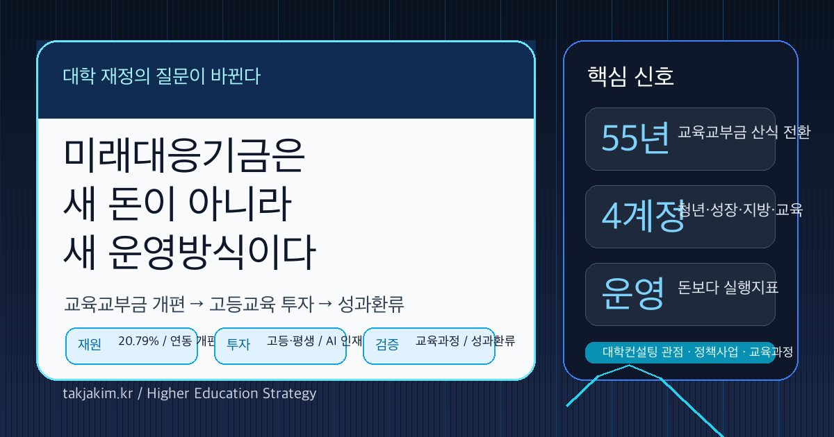 미래대응기금과 고등교육 재정 운영모델 대학전략 SEO 이미지