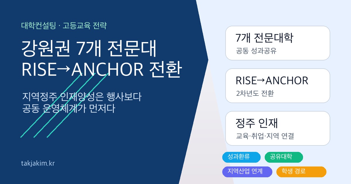 강원권 전문대학 RISE ANCHOR 운영체계 대학전략 이미지