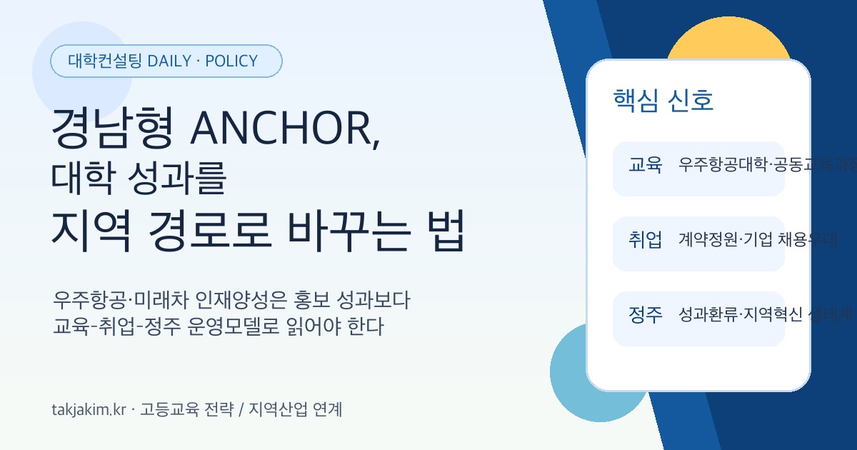 경남형 ANCHOR 대학전략 SEO 이미지