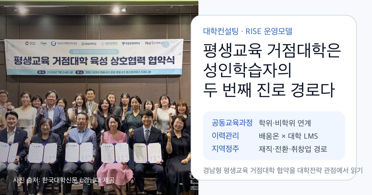 경남형 평생교육 거점대학 대학전략 SEO 이미지