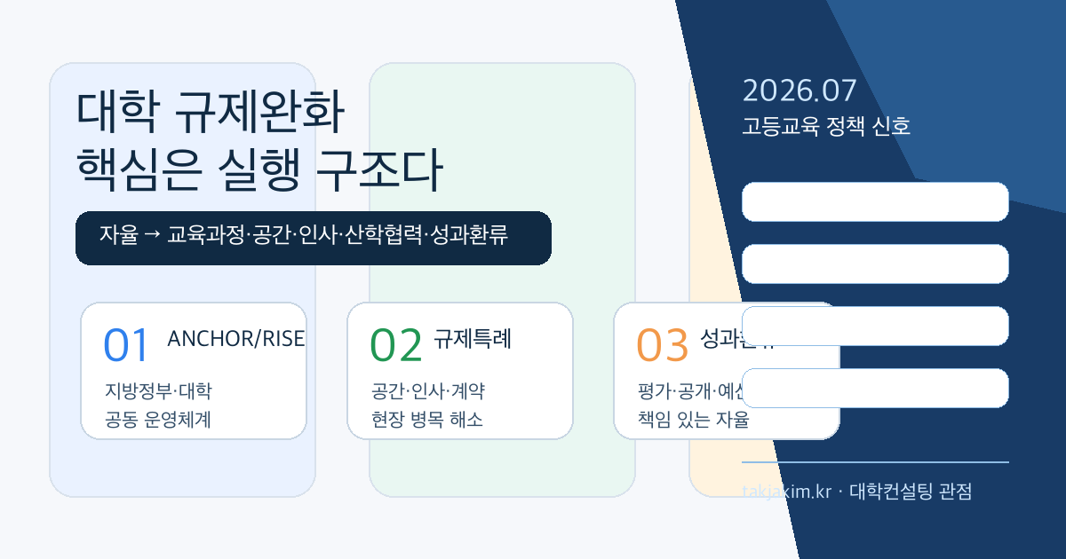 대학 규제완화와 실행 구조 전략 이미지